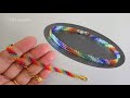 ⚜️Easy Rainbow Ribbon Bracelet/Anklet/Pulsera/Tobillera Rainbow Ribbon/Seed beads Jewelery Tutorial