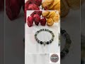 Elephant Charm Bracelet Moss Agate Gemstone Beads Tibetan Silver Spacers Handmade Jewelry Gift