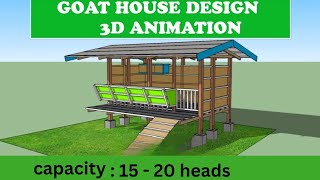 Simple Goat House Design 3D Animation SketchUp Tutorial | 15-20 Heads | Goat House