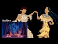Pocahontas  steady as the beating drum one line multilanguage