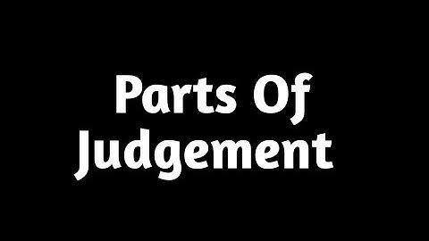 Parts Of Judgement