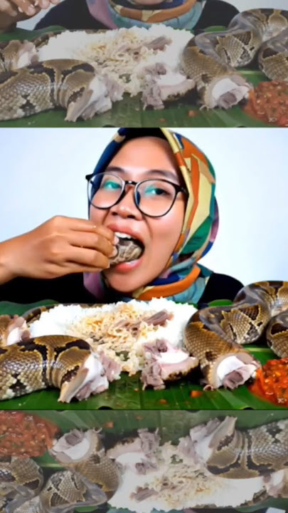 mukbang ular piton #veo3 #ai #geminiai #promnt #mukbang #ular #snake #makan