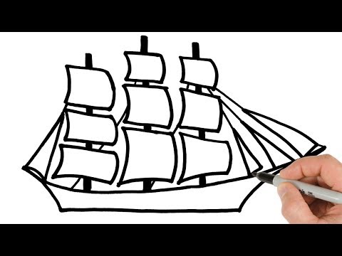 How to Draw Sailing Ship Easy