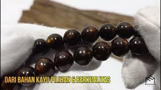 Gelang tasbih serut user tali arus /akar bahar warna serat emas natural alami