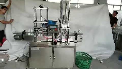 Cap Feeding +Automatic Linear Capping machine
