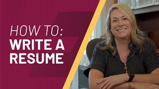 How To Write a Resume