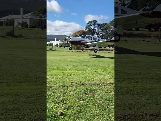 Piper pa-28r-200 arrow landing at rostella airstrip Tasmania