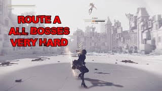 NieR: Automata - Route A with Style - all Bosses - Very Hard Difficulty (No Damage) (4K/60FPS)