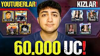 MEYDAN OKUDULAR... YOUTUBERLARI ÇAĞIRDIM! (60.000 UC CEZALI) | PUBG Mobile