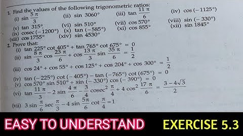 class 11 maths | trigonometric functions class 11 | rd sharma exercise 5.3 | trigonometry | cbse