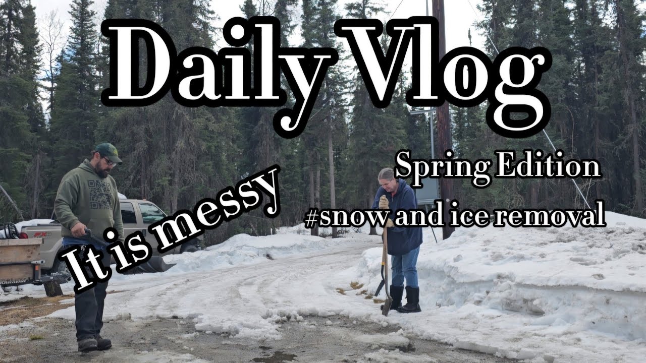 Removing hard packed snow and ice without a tractor.