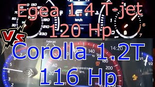Toyota Corolla 1.2 Turbo 11Hp VS Fiat Egea (Tipo) 1.3 MultiJet 0-100 Race