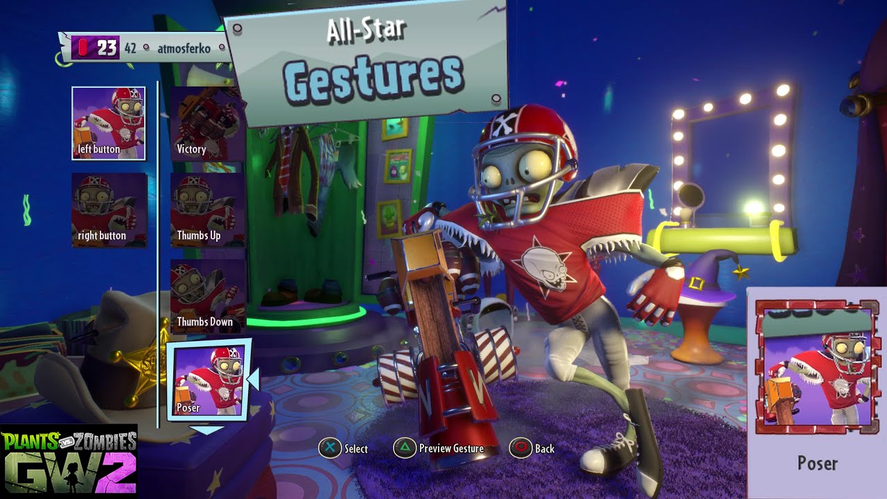 ALL ALL-STAR GESTURES / Plants vs Zombies Garden Warfare 2 - YouTube
