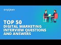Top 50 digital marketing interview questions and answers 2023  digital marketing 2023  simplilearn