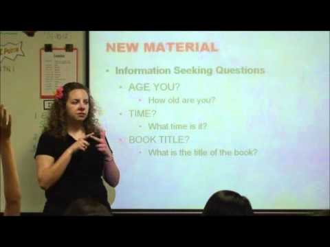 Beginning American Sign Language Week Five Common Sentence Structure ...