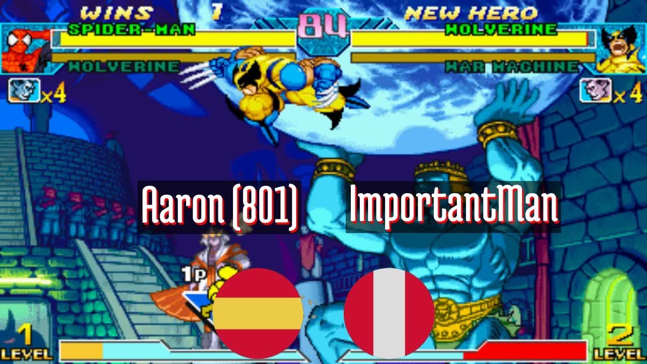 Capcom Aaron FT5 @mvsc: Aaron (801) (ES) vs ImportantMan (PE) [Marvel vs Capcom ...