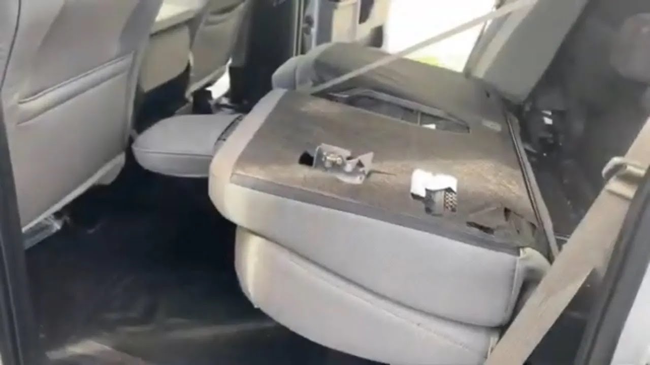Ford F150 How to RELEASE REAR BACK SEAT! Find Backrest Latch (HIDDEN