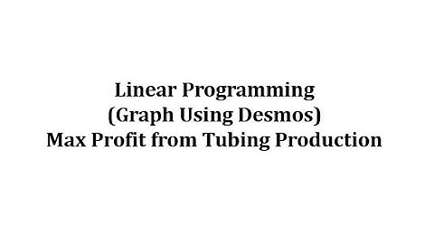 Linear Programming: Max Profit from Tubing Production (Desmos Graph)
