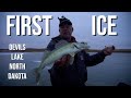 EARLY ICE Devils Lake Walleyes