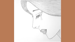 Dibujo De Mujer Triste facil 12 - Dibujo a lápiz de mujer llorando 05 -  Dibujo a lápiz -104 - thptnganamst.edu.vn