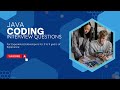 Java coding interview QA for 3 to 7 experience #java #javaprogramming #java8stream #codingtutorial
