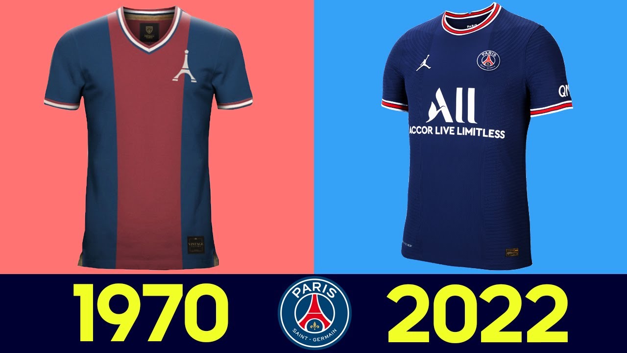 The Evolution Of Paris Saint Germain Football Kit All Psg Football Jerseys In History Youtube