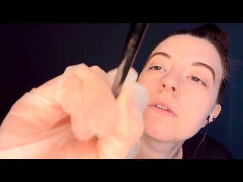 ASMR Dermatologist Role Play (skin analysis, dermaplaning, & brush sounds)