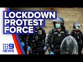 Coronavirus: Police fine dozens from anti-lockdown protests | 9 News Australia