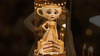 🎂 🥳Cut the Cake, Cue the Tears! #brainrot #tungtungtungsahur #ballerinacappuccina #cute #shorts