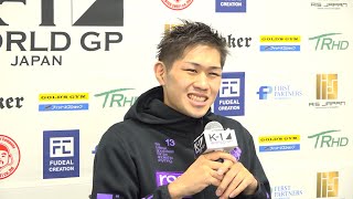 【K-1】和島大海、KO勝利もアクシデントで「すっきりしない感じに・・・」『K-1 WORLD GP 2022 JAPAN～よこはまつり～』試合後インタビュー