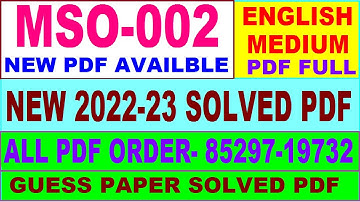 mso 002 solved assignment 2022-23 / mso 2 solved assignment in english / ignou ma sociology solved