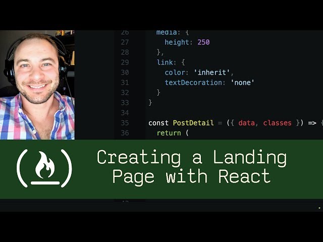 Creating a Landing Page with React (P5D88) - Live Coding with Jesse