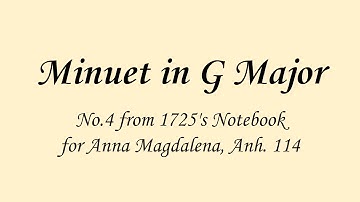 Minuet in G Major, No.4 from 1725