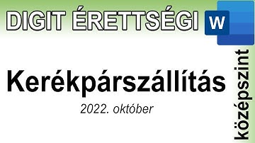 Digitális kultúra érettségi középszint - Kerékpárszállítás - WORD - 2022. október 25
