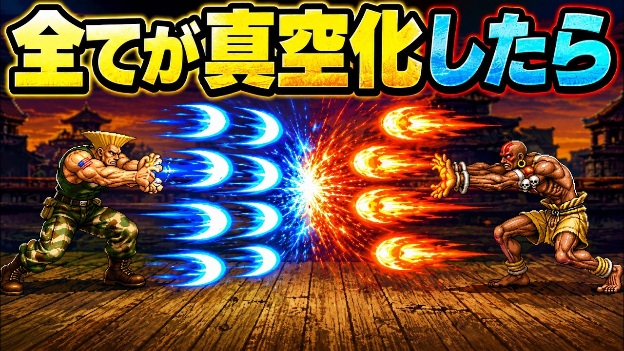 Modified TAS] Hyper Street Fighter 2 with all projectiles vacuumed