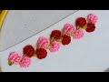 so pretty flower border embroidery || very simple flower border  embroidery. 