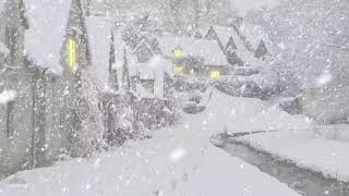 Beautiful Snowfall in the Village Nature Sounds Winter Fairy Tale Video Snow Falling