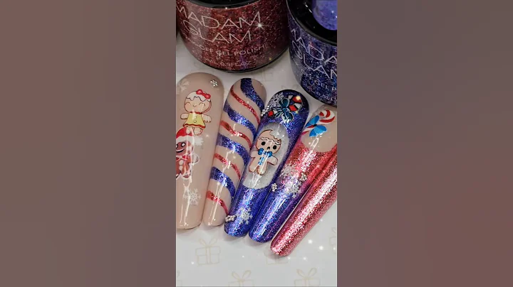 Cute Gingerbread Man Xmas Nail Set #nailart #naildesign #christmasnails #subscribe #gingerbread
