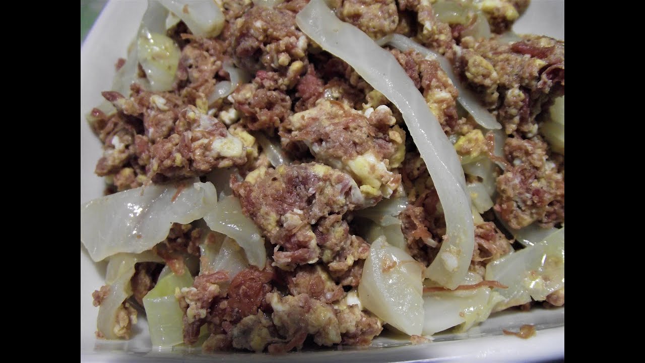 SAUTEED CORNED BEEF WITH CABBAGE AND EGG / GINISANG CORNED BEEF NA MAY