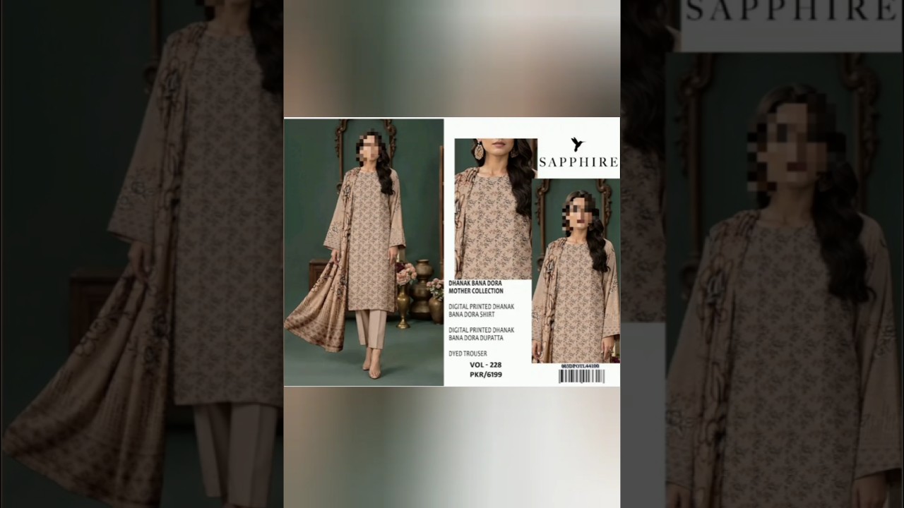 SAPPHIRE  BANADORA DHANAK MOTHER COLLECTION 3PC 2025| PREMIUM DIGITAL PRINTED SUIT|WINTER COLLECTION