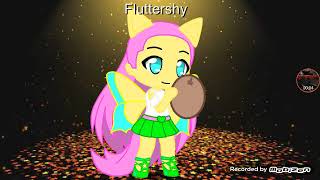 Fluttershy Playing The Tamberring Gacha Club listen to the favorite time of year song AB