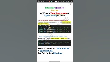 Type Conversion vs Type Casting 🤔 | Conversion = Automatic, Casting = Manual | #interviewquestions