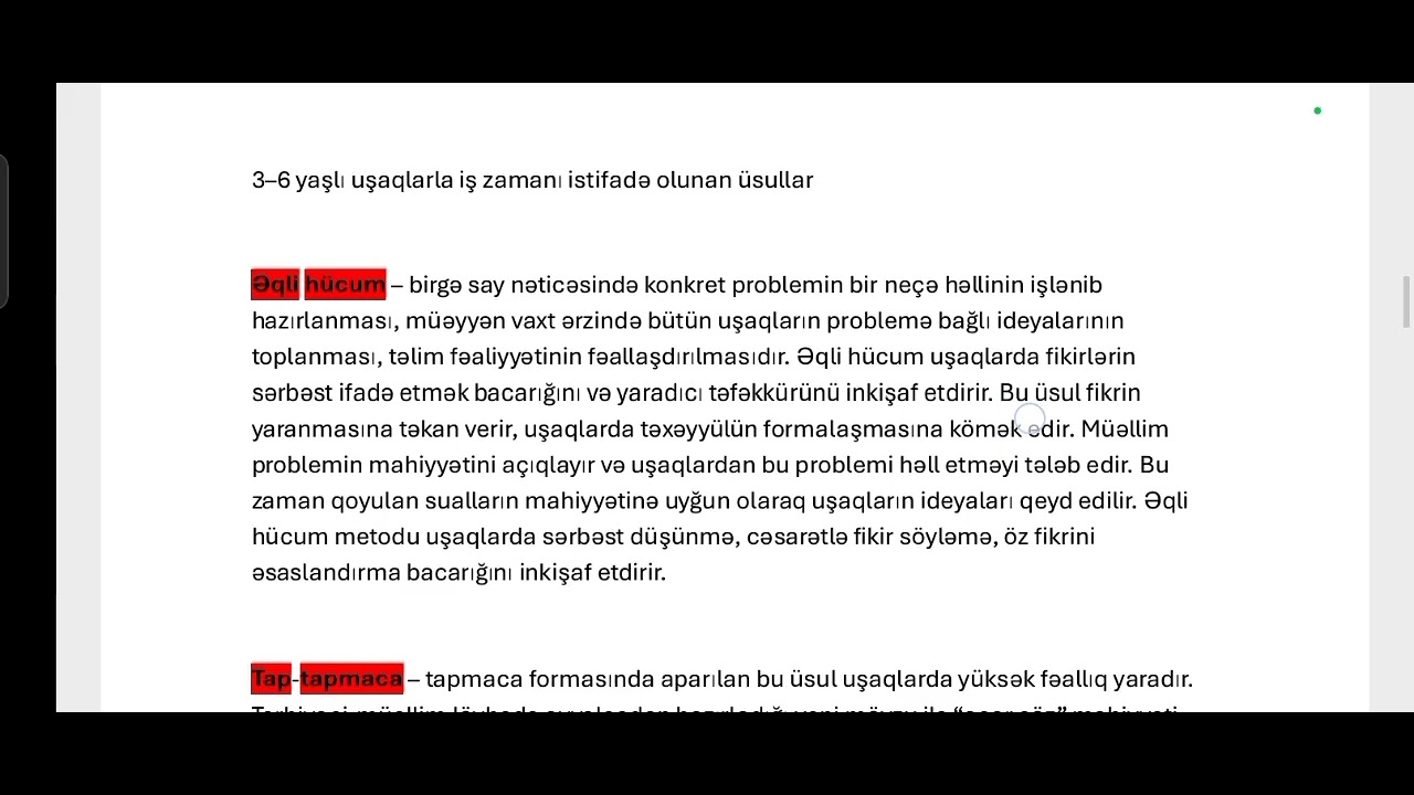 İş Üsulları və İş Formaları. Məktəbəqədər #MəktəbəqədərTəhsil#İşÜsulu