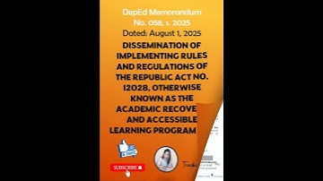 DepEd Memorandum No. 058, s. 2025