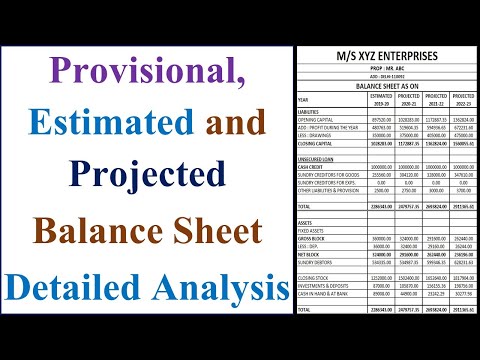 difference between provisional estimated projected balance sheet how to prepare bs youtube real estate example in hindi format