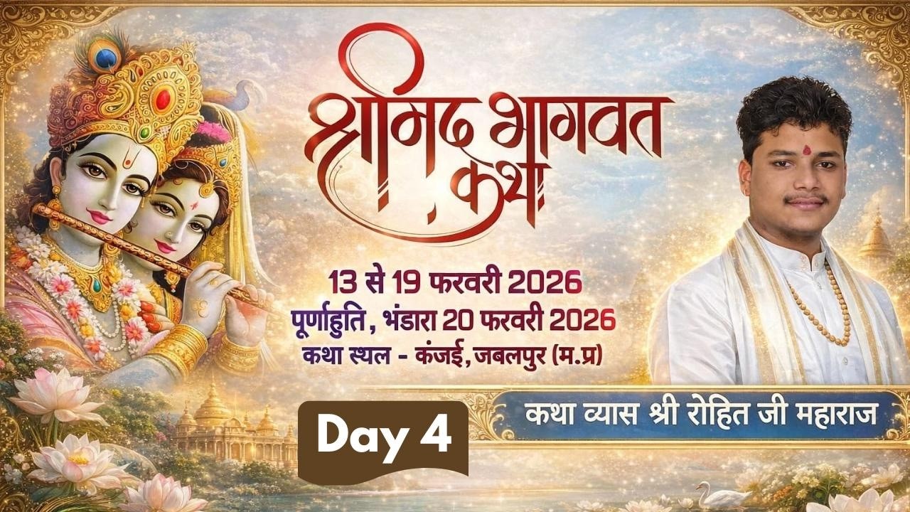 Shirmad Bhagwat Katha🔴 DAY - 4  श्री  रोहित जी महाराज  कथास्थल ~ कंजई जबलपुर (म.प्र)|