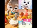 Little Girl Makes Ice Cream for Her Bunny 💕