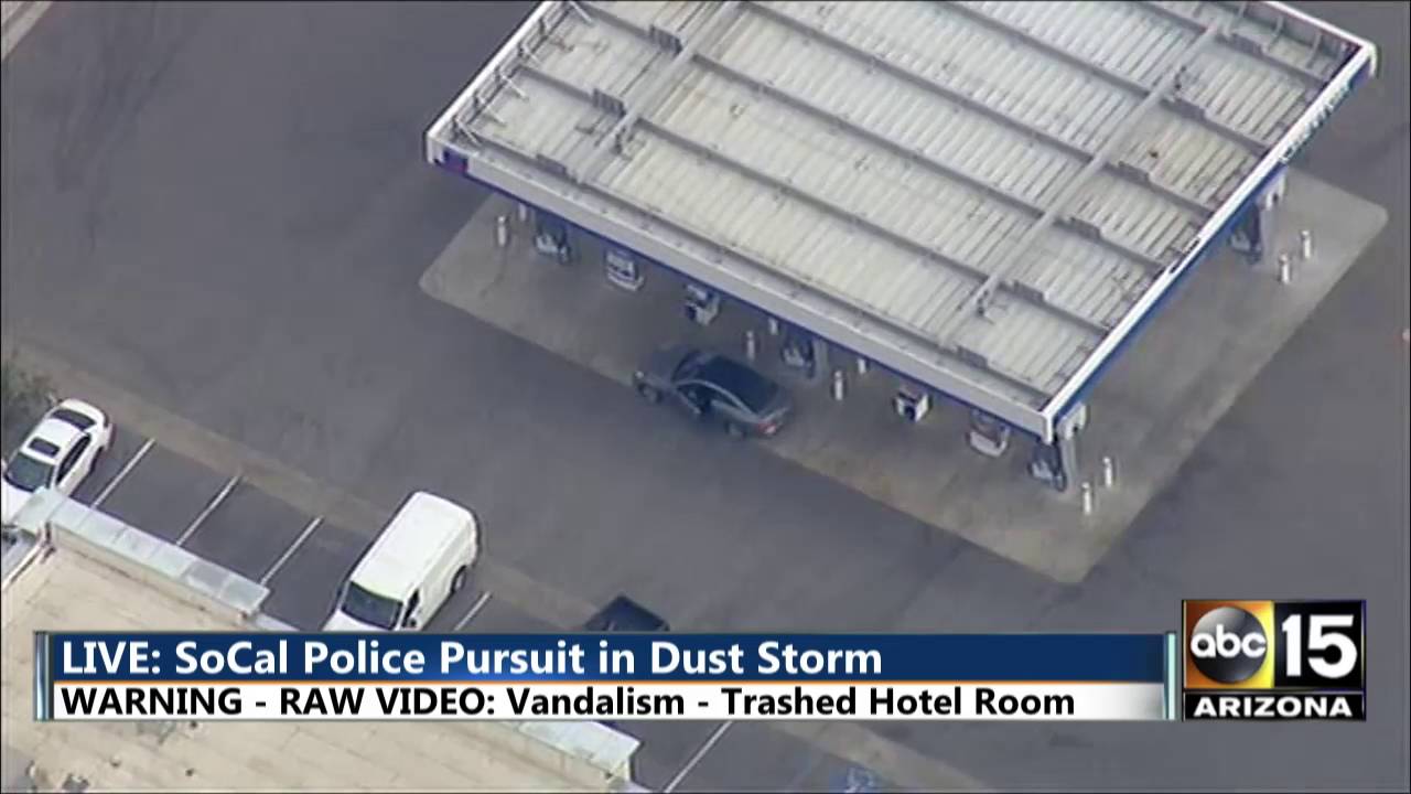 SUSPECT ARRESTED: LA police chase Dust storm - Hotel trasher, STOPS FOR ...