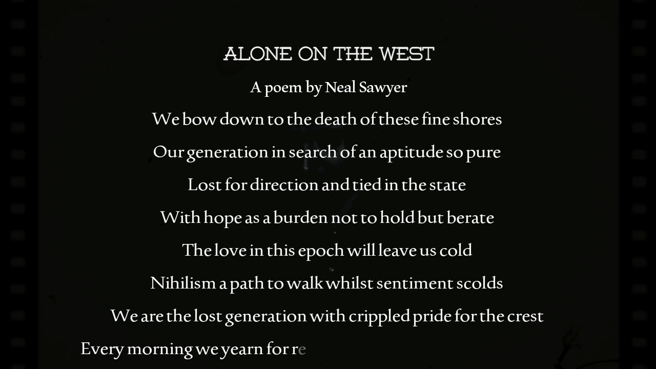 'Alone on the West'. A Poem by Neal Sawyer