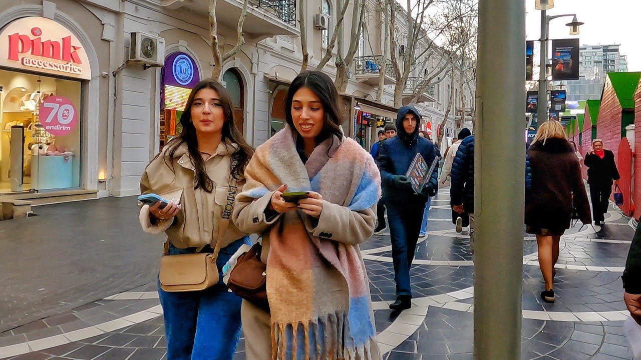 Bakı - Mərkəz (13 Fevral 2026) Metro Sahil, Tarqovu - Piyada Gəzinti Turu - Baku, Azerbaijan | Walk